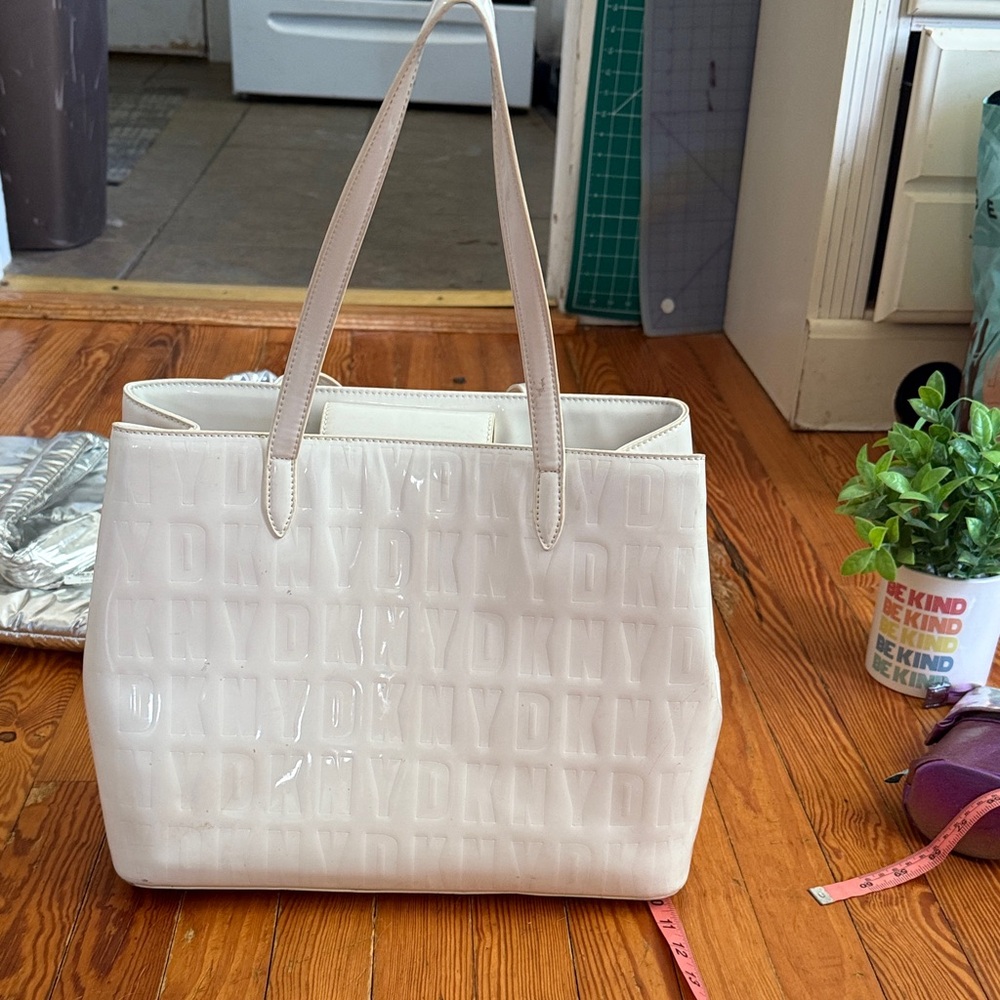 DKNY White Embossed Tote